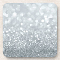 White Silver Glitter Bokeh Glam Trendy Sparkle