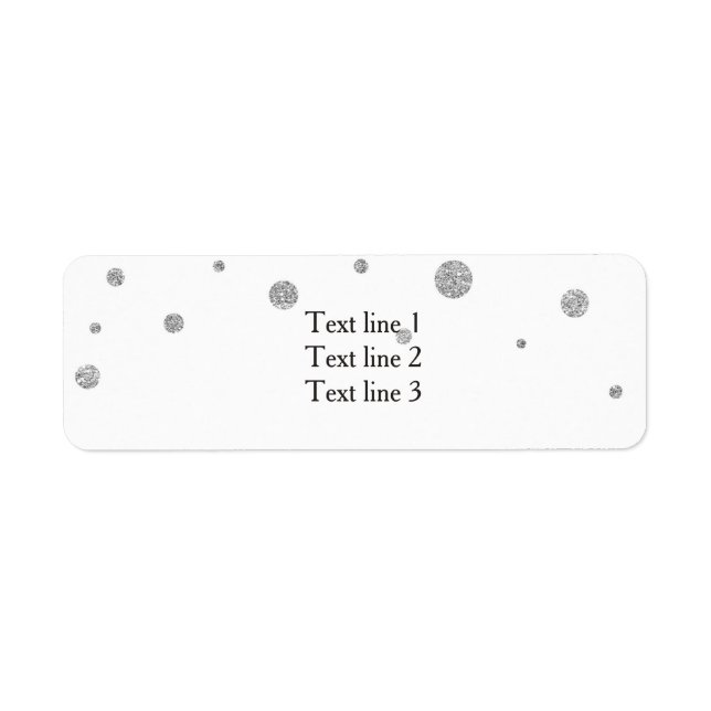 White & Silver Glitter Elegant Card Address Labels (Front)