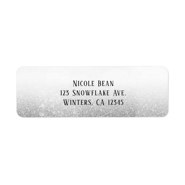 White Silver Glitter Glam Sparkle (Front)