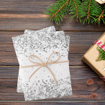 White silver glitter sparkle Christmas Xmas Wrapping Paper Sheet<br><div class="desc">Elegant,  classic,  glamourous and feminine style party wrapping paper. A chic white background decorated with faux silver glitter,  sparkles.
Perfect for a Christmas holiday gift.</div>