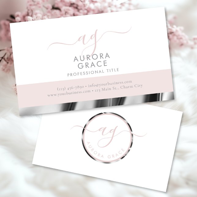 White Silver Grace Business Card (Creator Uploaded)