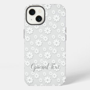 White & Silver Grey Floral iPhone 13 Case