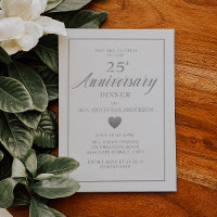 White Silver Heart 25th Wedding Anniversary