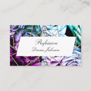 White Silver Marble Rose Black Glitter Business Ca Card