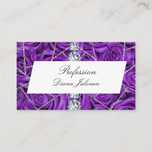White Silver Marble Rose Black Glitter Business Card