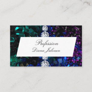 White Silver Marble Rose Black Glitter Business Card
