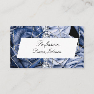 White Silver Marble Rose Black Glitter Marble Busi Business Card