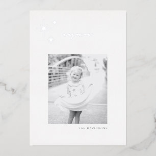 White & Silver Radiant Rejoice Holiday Foil Card