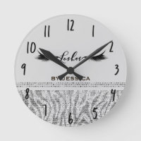 White Silver Zebra Sequins Lashes Personalised