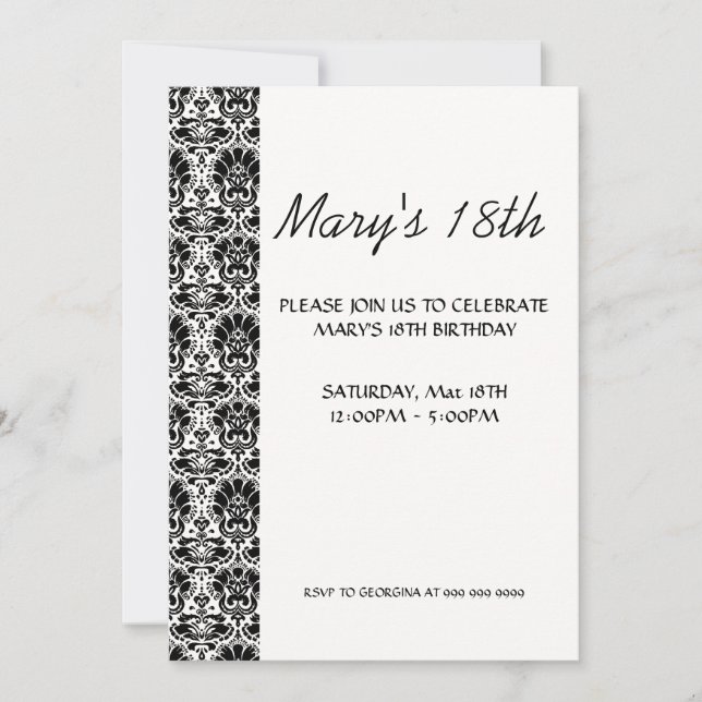 White simple Birthday Invitation (Front)