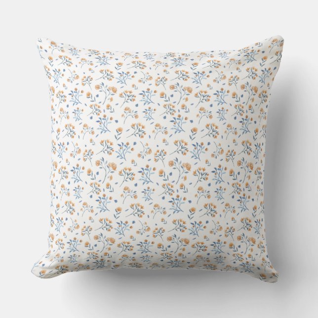 White Simple Boho Wildflower Pattern   Cushion (Front)