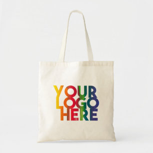 White Simple Business Logo Tote Bag