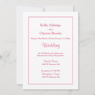 White Simple Framed Wedding Invitation