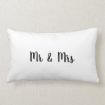 white simple minimal text style wedding lumbar cushion<br><div class="desc">design</div>