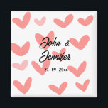 white simple minimal text style wedding red heart  magnet<br><div class="desc">design</div>