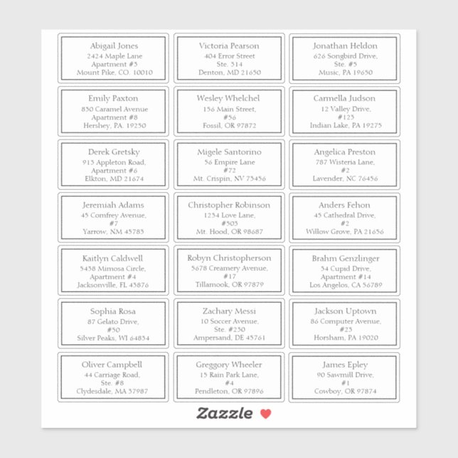 White Simple Minimalist Baby Shower Guest Address (Sheet)