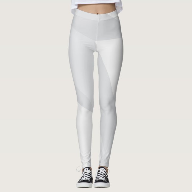 White, simple, modern, urban, cool, trendy pattern leggings (Front)