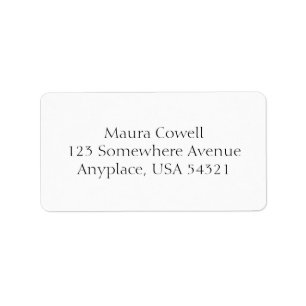 White Simple Plain Address Labels