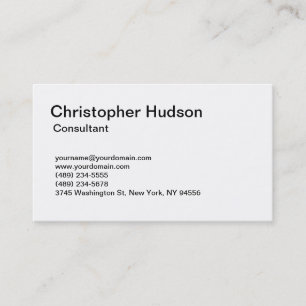 White Simple Plain Consultant Business Card