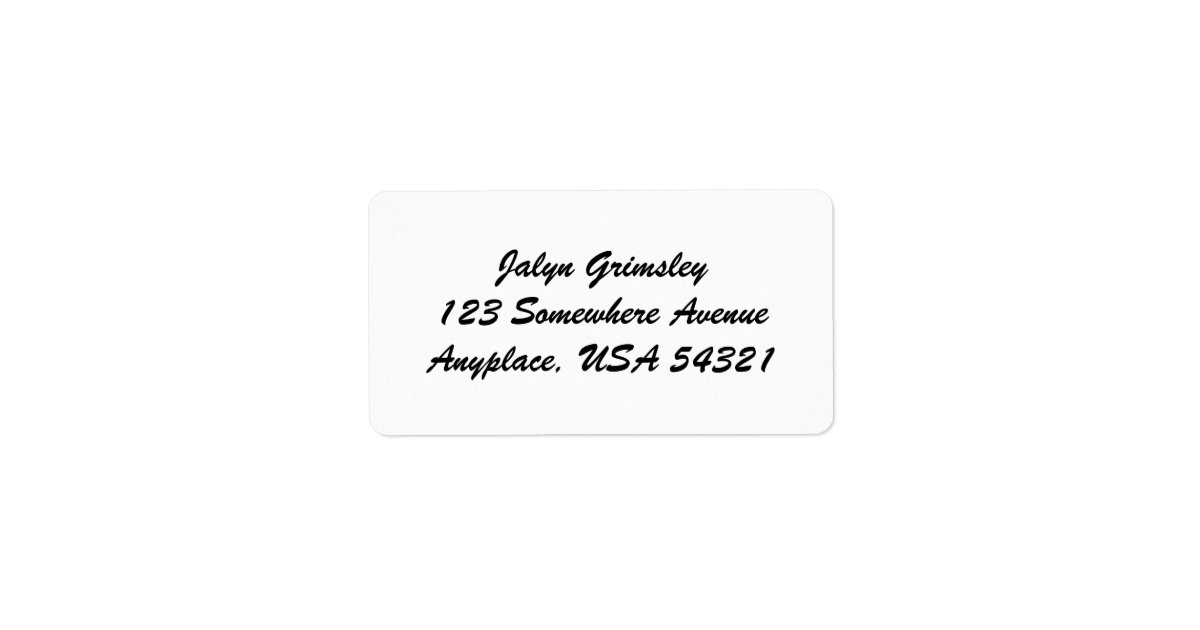 White Simple Plain Cursive Address Labels | Zazzle.co.nz