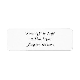 White Simple Plain Cursive Return Address Labels