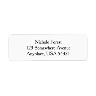 White Simple Plain Return Address Labels