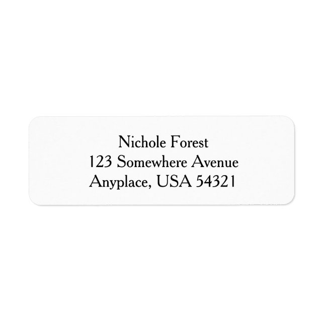 White Simple Plain Return Address Labels (Front)
