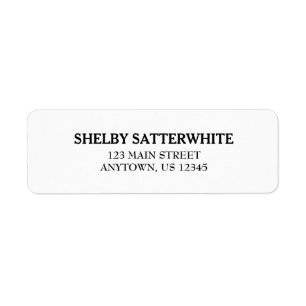 White Simple Plain Return Address Labels