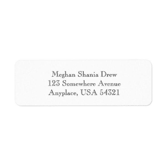 White Simple Plain Return Address Labels (Front)