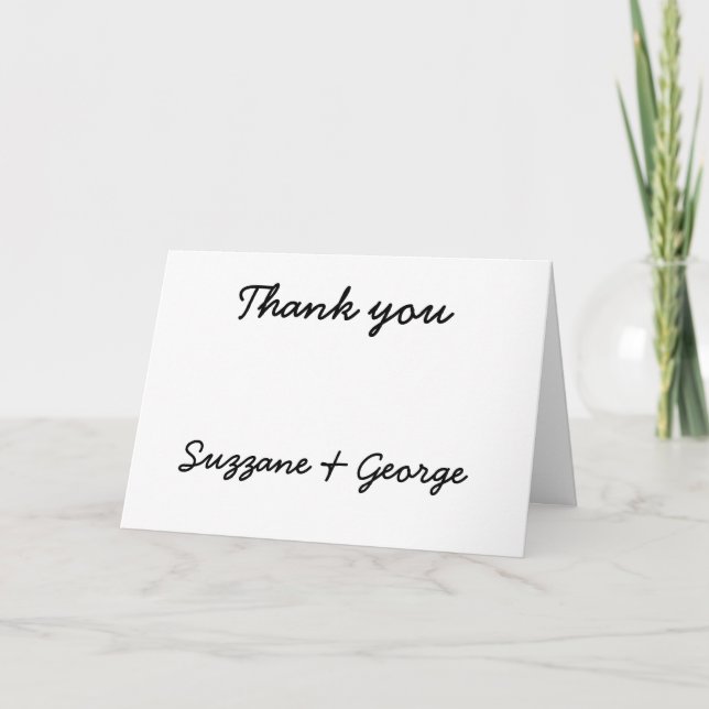 White Simple  Thank You Card (Front)