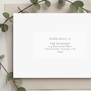 White   Simple Wedding Address Label