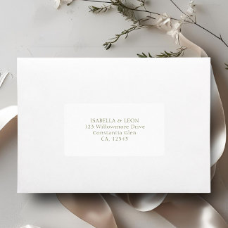 White | Simple Wedding Address Label