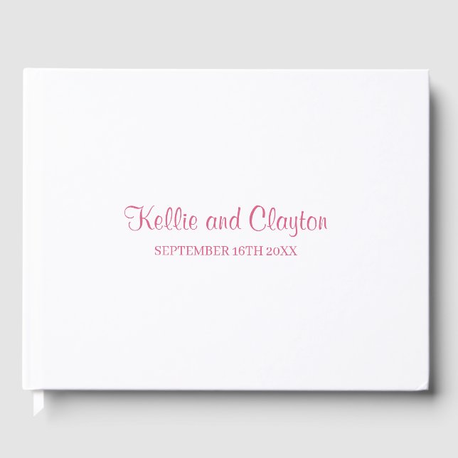 White Simple Wedding Guest Book (Front)