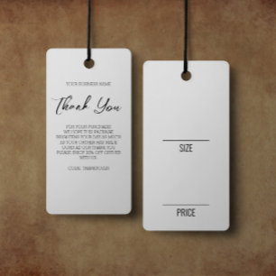 White Size Clothing Display Price Hang Tags