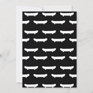 White Skateboard Monochromatic Black Skater Urban Thank You Card