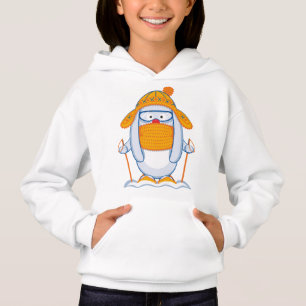 White skiing hare