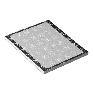 White Skull and Crossbones graphic Pattern Notepad