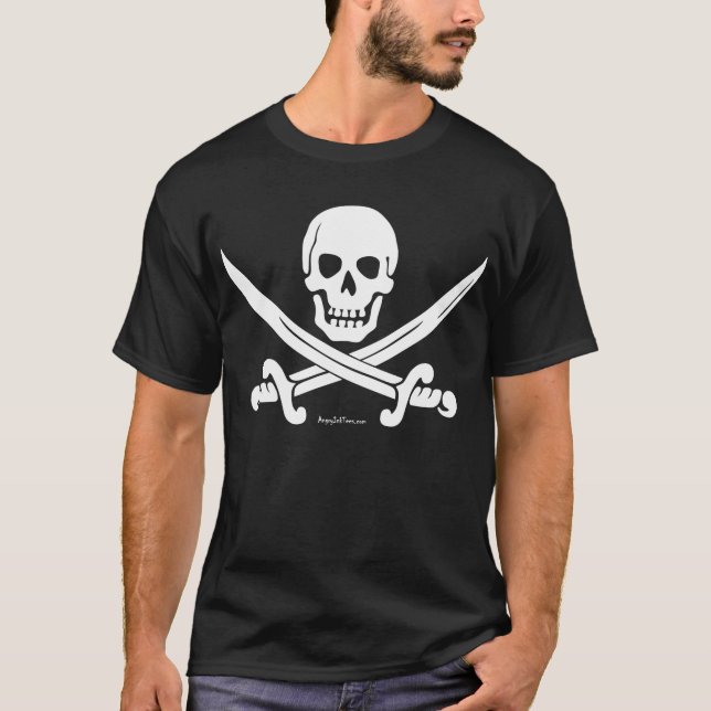 White Skull and Crossed Swords T-shirt (Front)