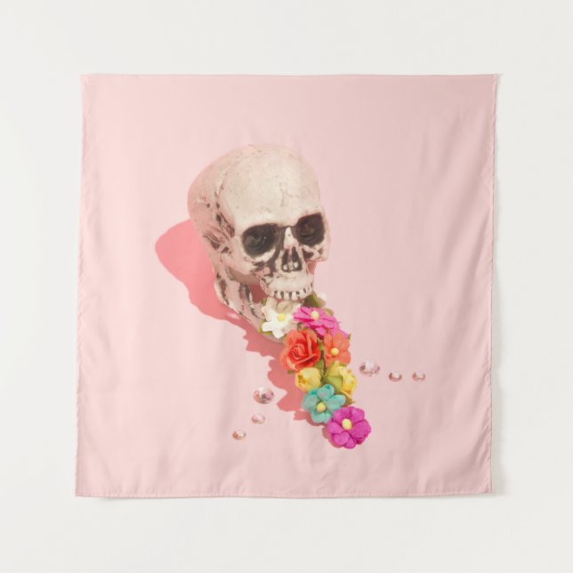 WHITE SKULL CENTERPIECE TAPESTRY (Front)