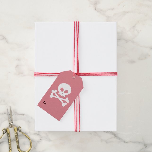 white skull gift tags (With Twine)