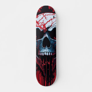 White Skull, Red & Black  - Numb-Skulls Design  Skateboard