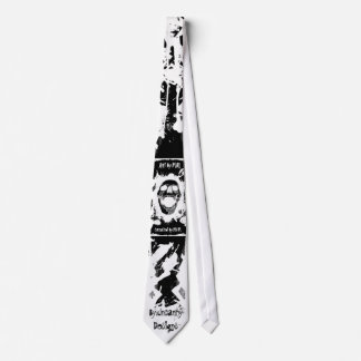 White Skull Splatter Reversed Tie in Black With Bo