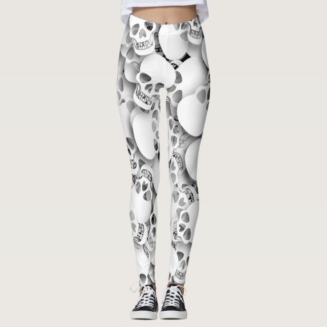 White Skulls Leggings (Front)