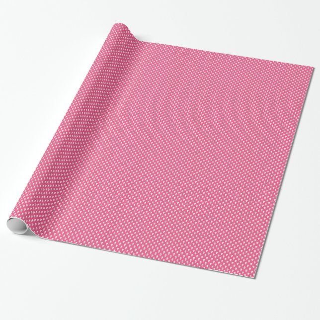White Skulls on Pink Wrapping Paper (Unrolled)