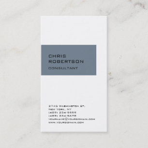 White Slate Grey Striped Consultant Business Card