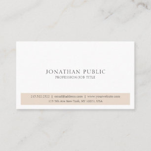 White Sleek Plain Professional Modern Elegant Business Card