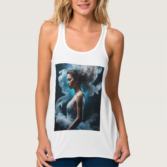 White sleevless scoop singlet (Front)