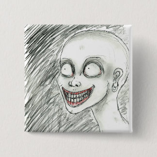 White Smile 15 Cm Square Badge