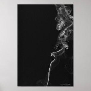 White Smoke Against A Black Background Poster