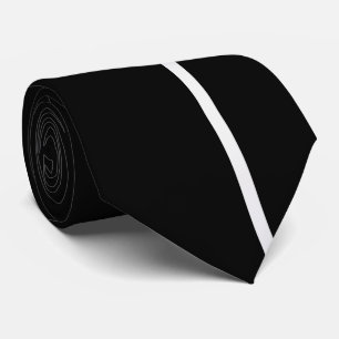 White Smoke Thin Vertical Line on Black Tie